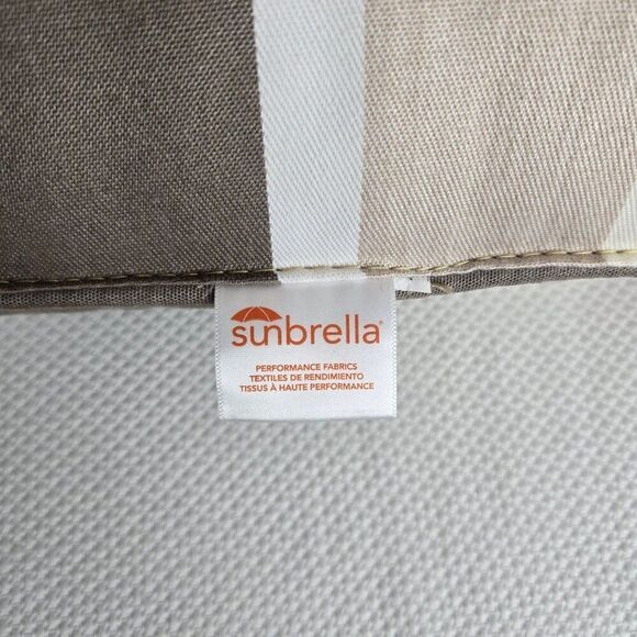 Outdoor Lumbar Pillows Sunbrella Striped Patio Cushion Set Of 2 Tan Orange Beige - Picture 4 of 4